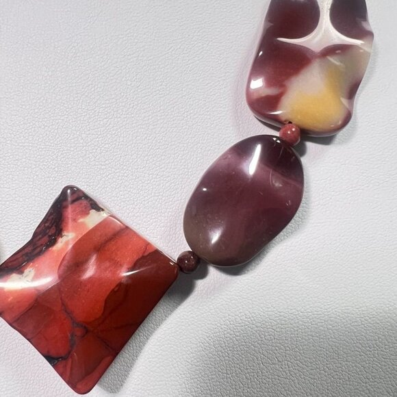 Jay King DTR Mookaite Jasper Necklace Silver 925 Hook Clasp Multi-Shaped Beads - Picture 3 of 16